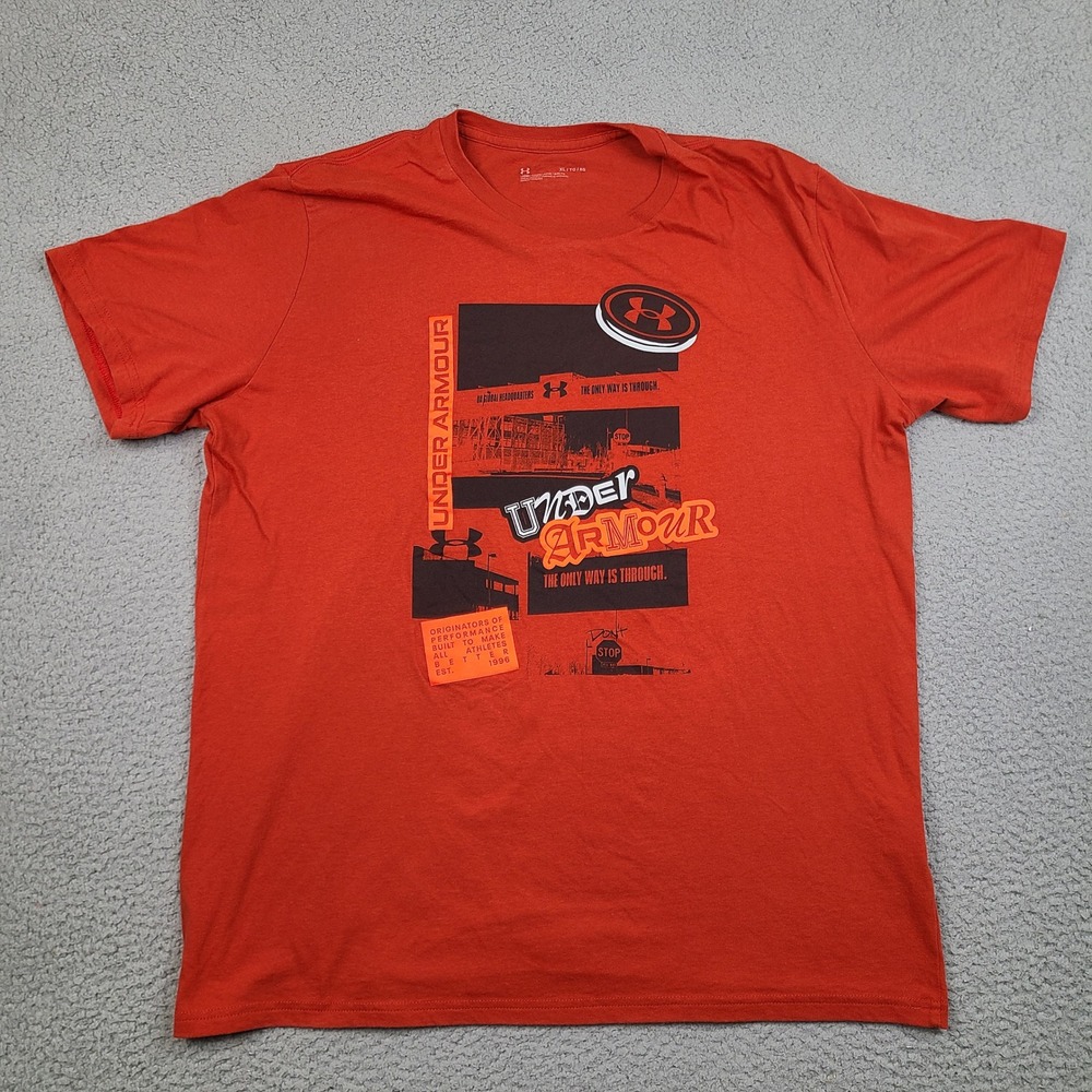 Under Armour T-Shirt‎ Mens XL Dark Orange Graphic The Only Way Is Through